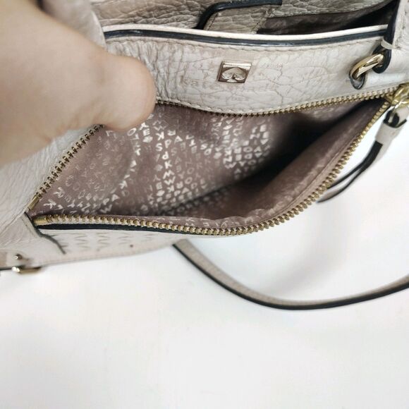 FLAWS Kate Spade Looloo Perri Lane Bubbles Crossbody Taupe Leather Bag - Picture 16 of 16